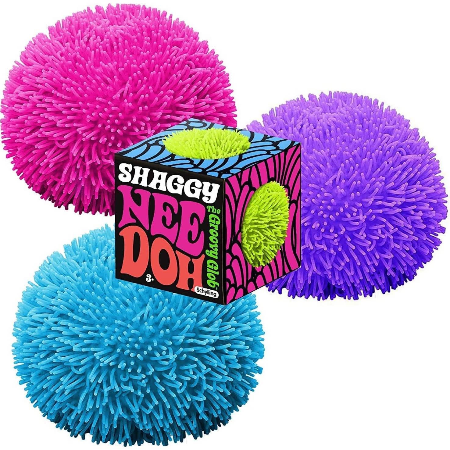 33648692-cd26-5f2e-83fb-f7c6824ed740.jpg NeeDoh Shaggy Ball – Neon Squishy – 3 Pack - Image 1