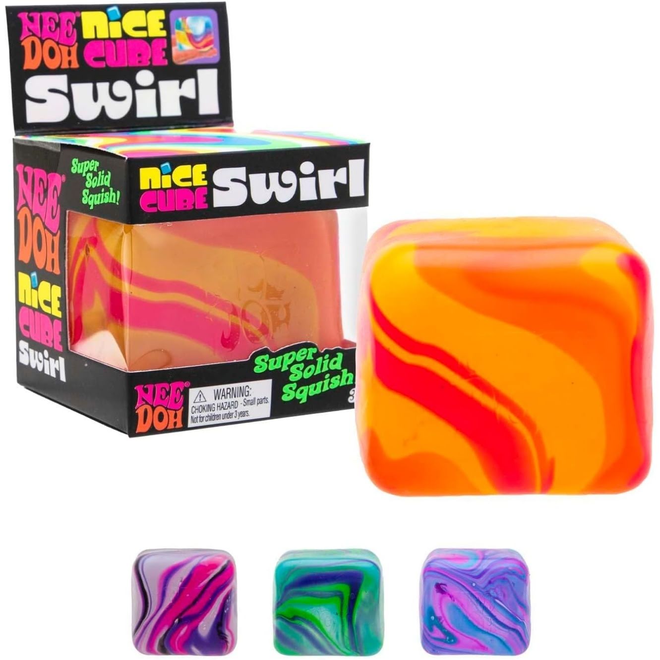 ff0fc1ac-5167-564b-9487-263335f3f6a2.jpg NeeDoh Nice Cube Swirl – Solid Squish – Assorted - Image 1